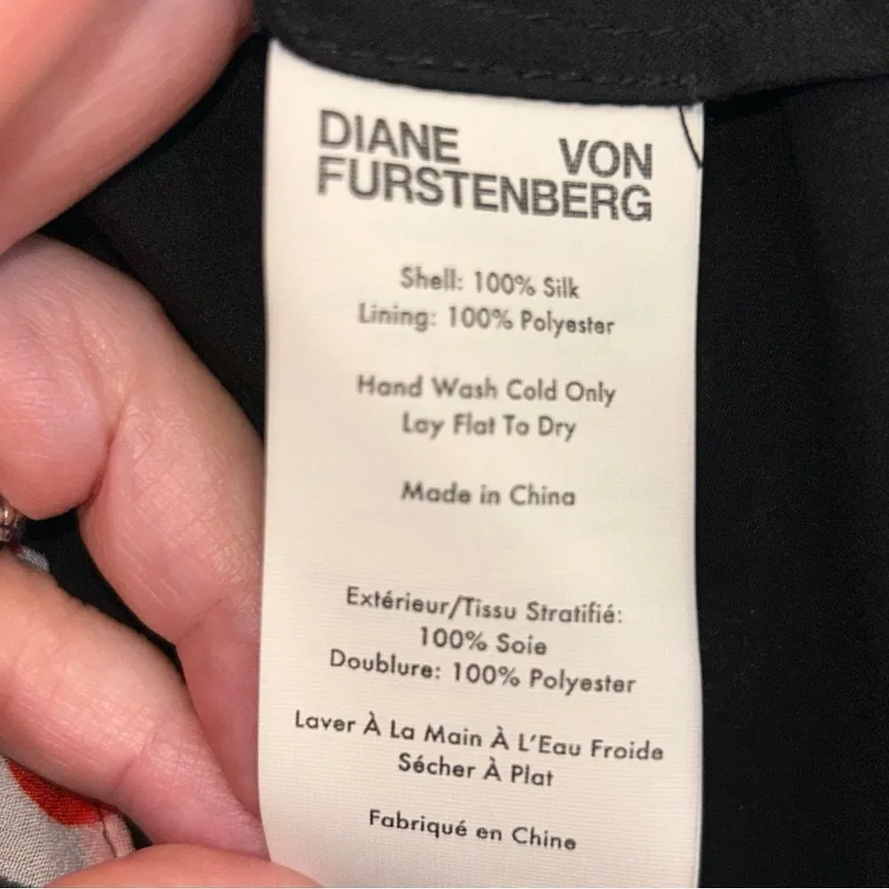 Diane Von Furstenberg Fleurette Silk Floral Print Kimono Batwing Tunic Dress